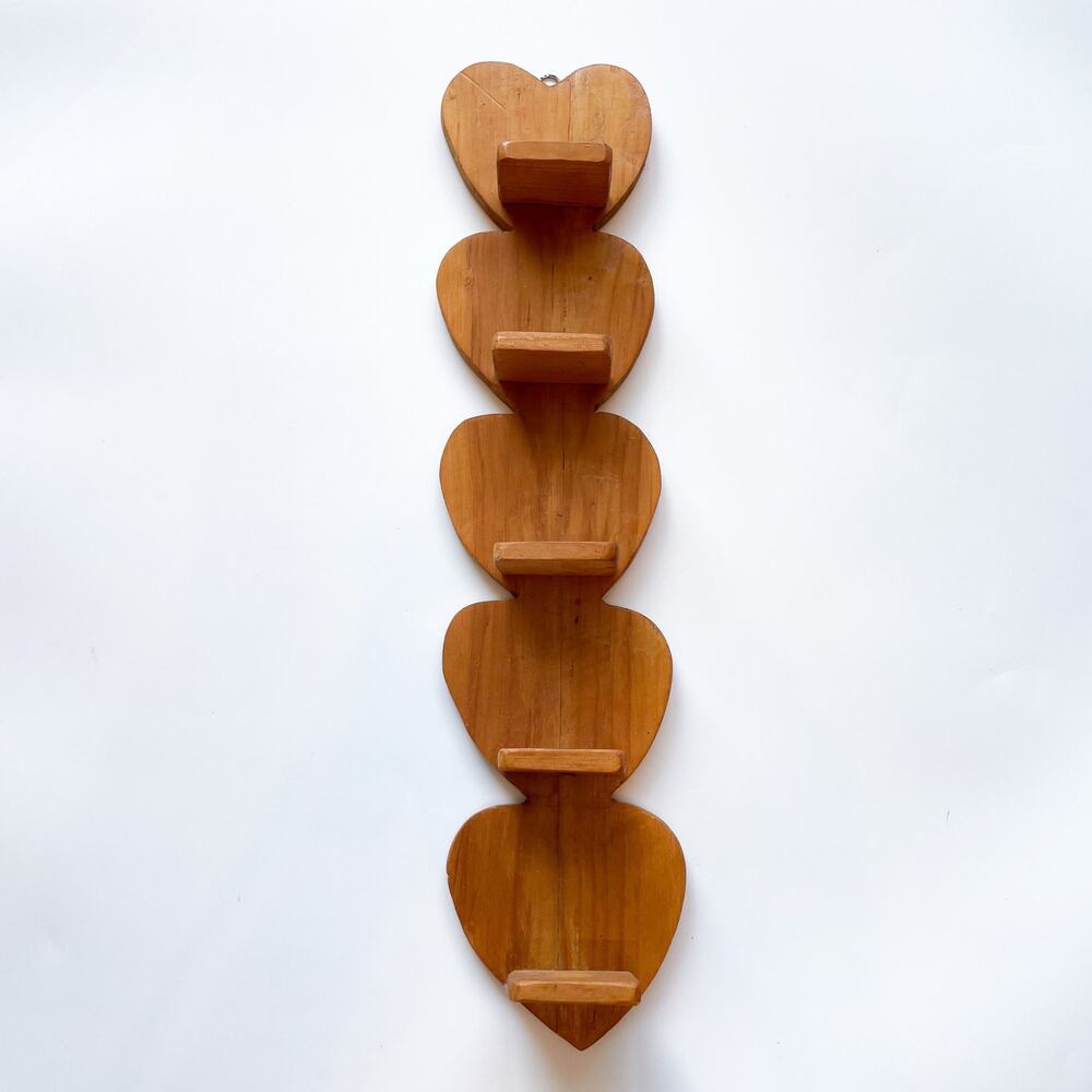 Small Handmade Wood Heart Cut Out Trinket Shelf Cottagecore Grandma Primitive